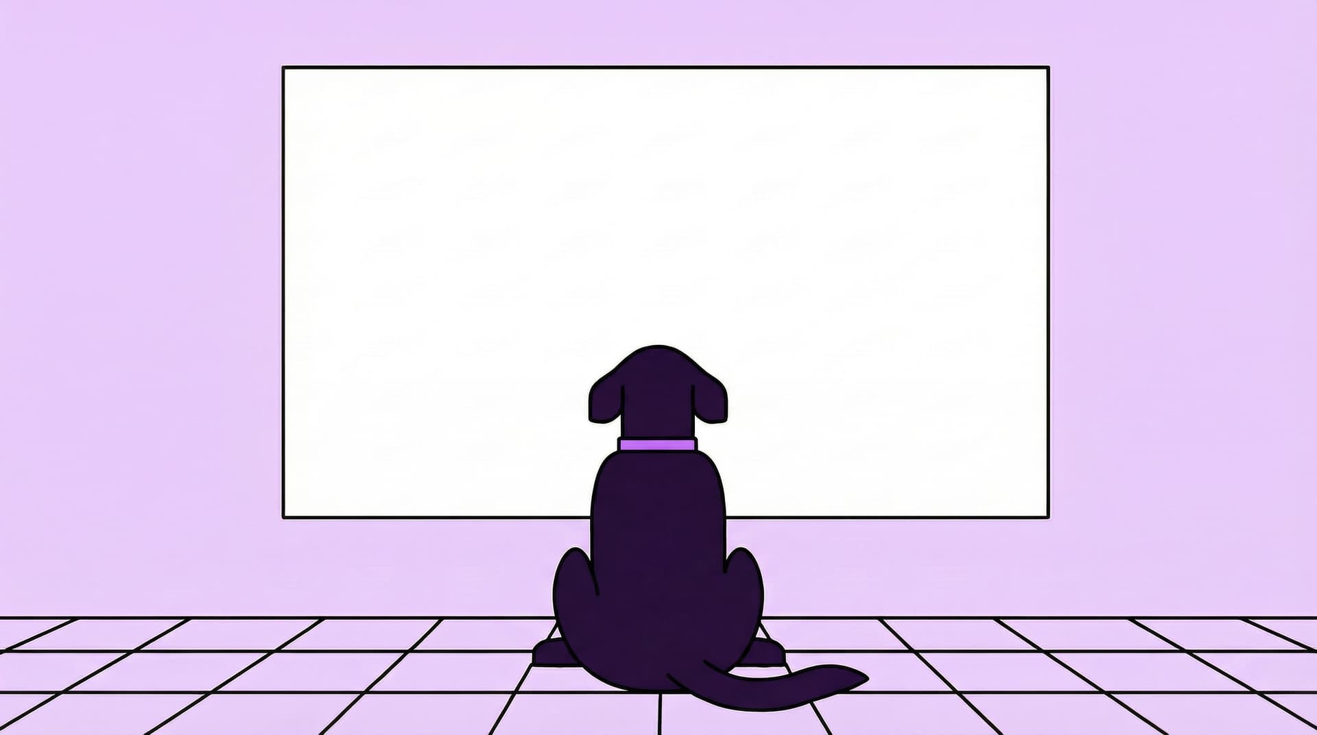 Dog looking at screen