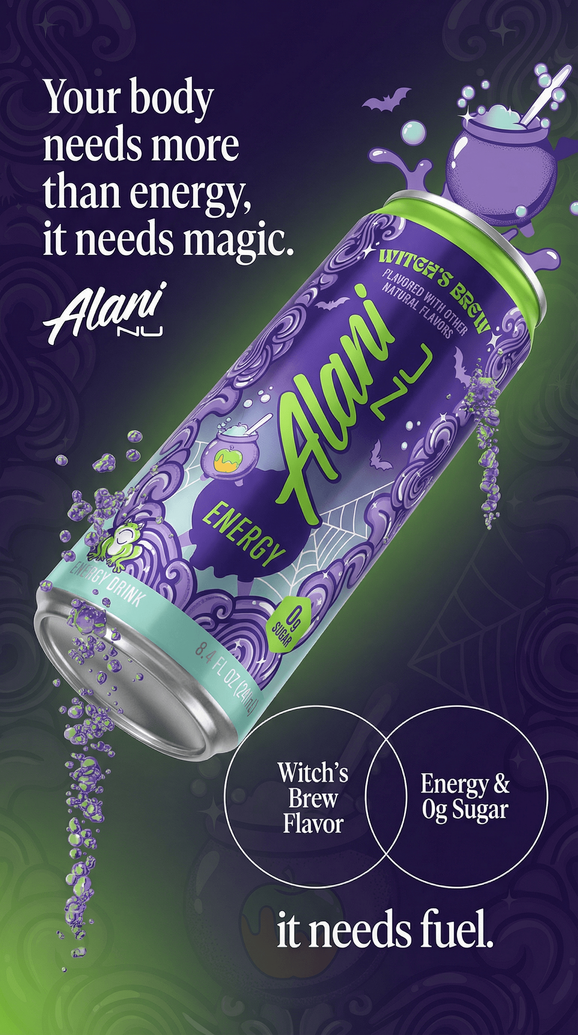 Alani Nu portrait ad created with AdDog