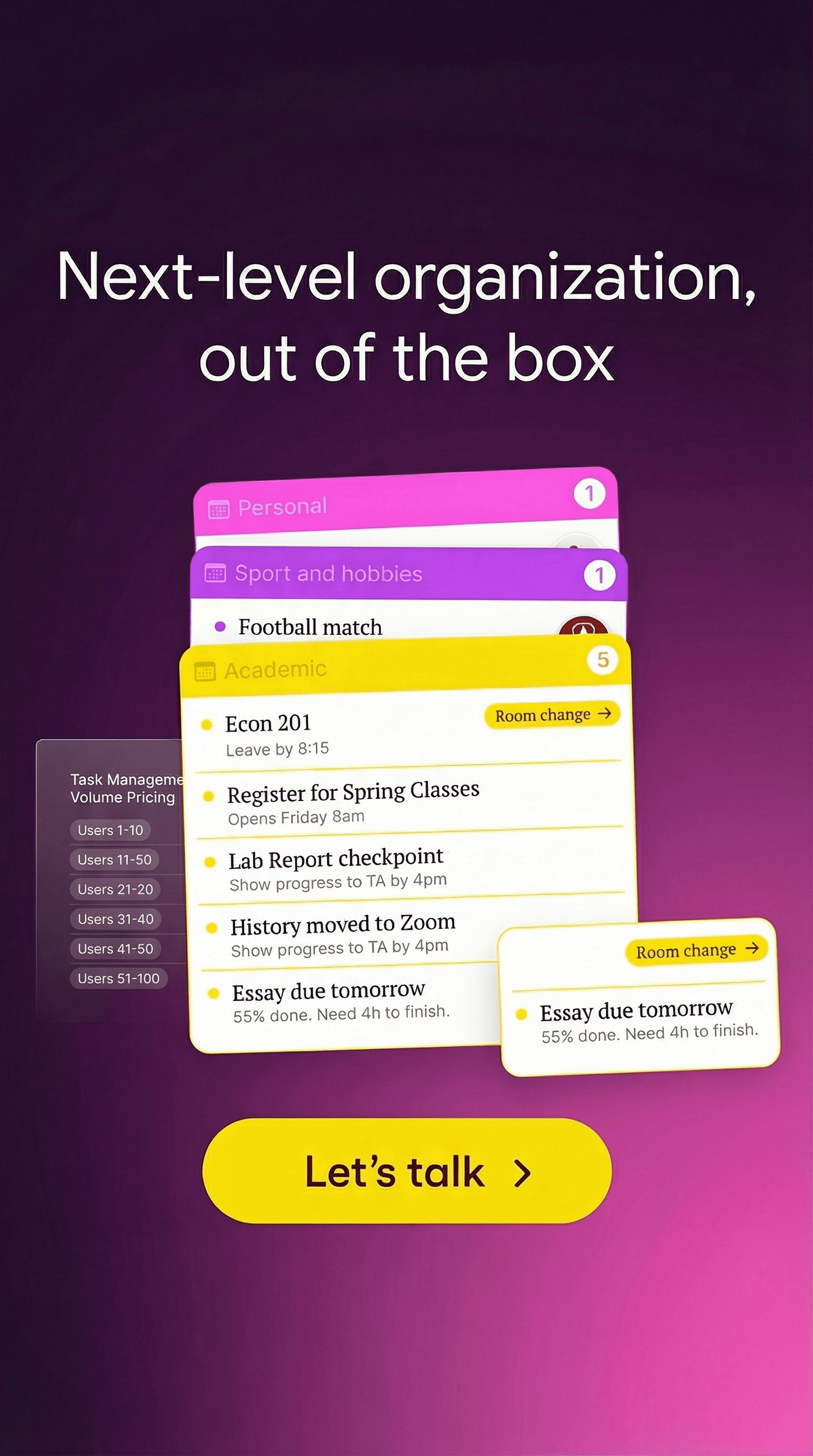 Task App portrait ad created with AdDog