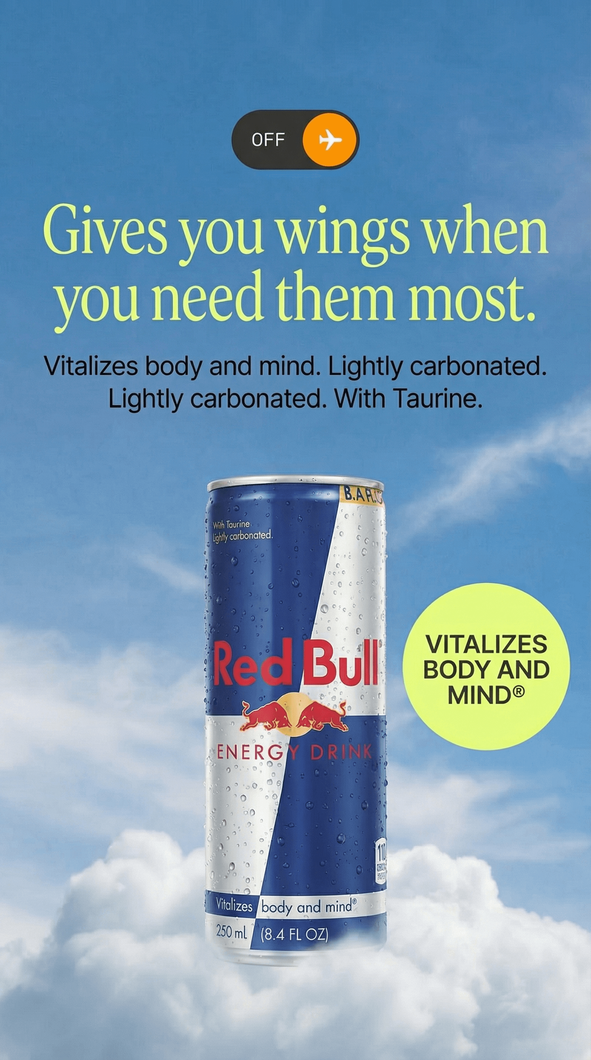 Red Bull portrait ad created with AdDog