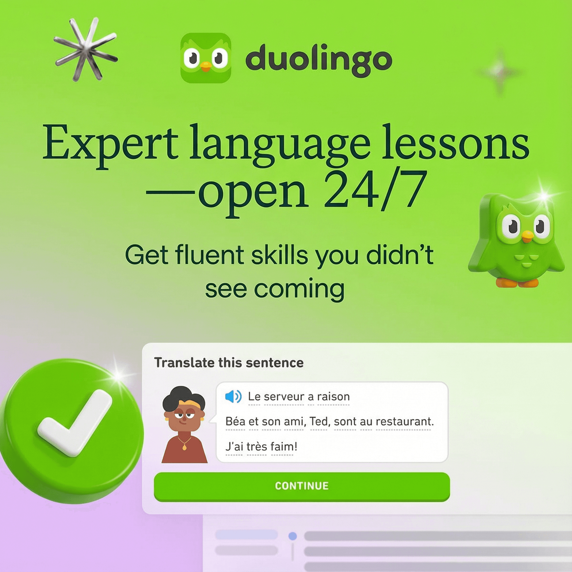 Duolingo Language Learning ad created with AdDogs