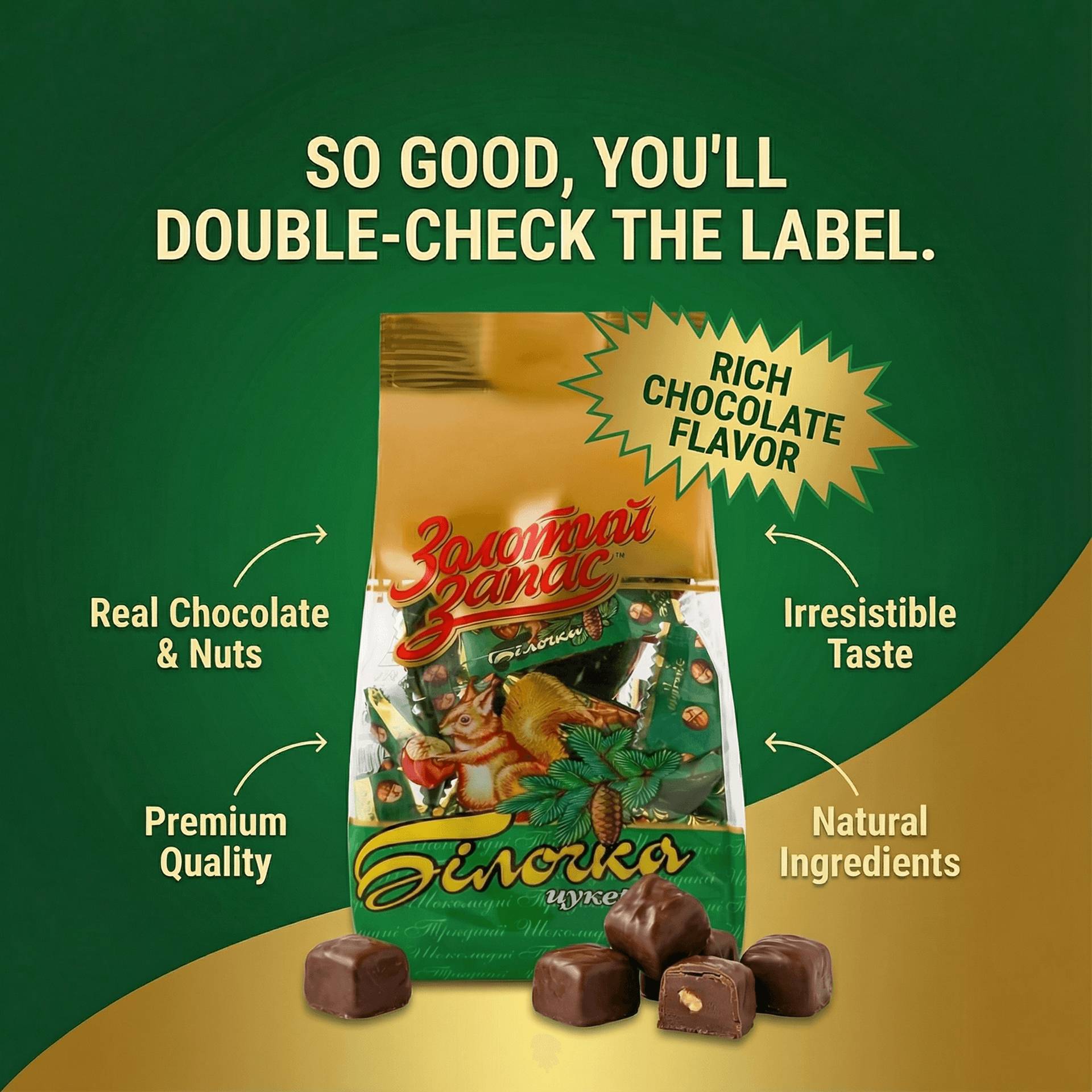 Zolotoi Zapas Chocolate ad created with AdDogs
