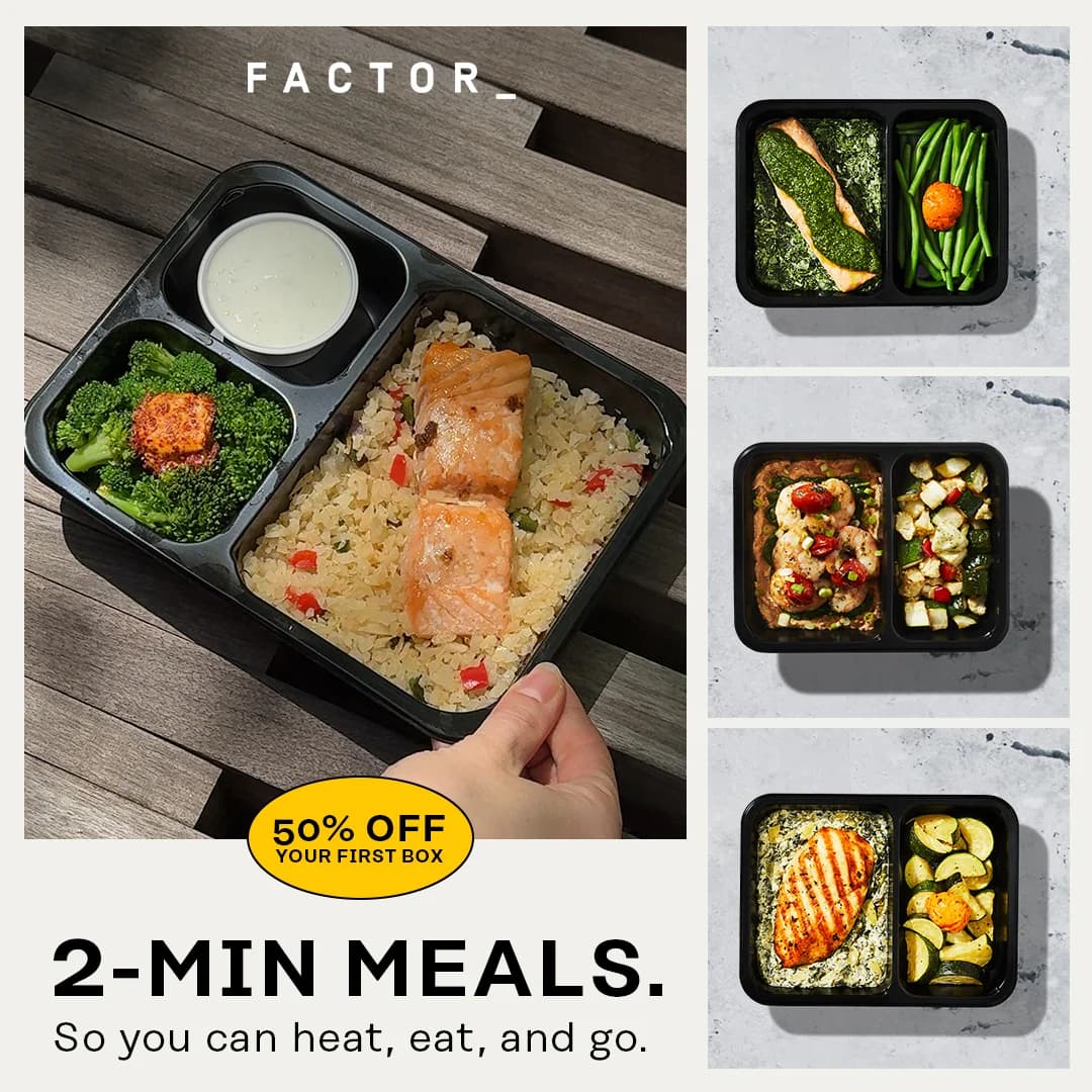 Factor_ 2-Min Meals — Product Grid & Hero