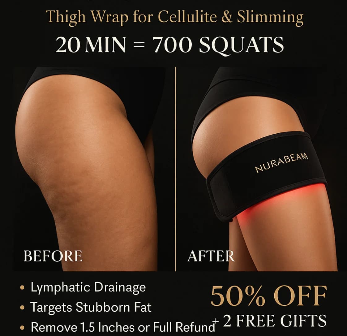 NURABEAM Thigh Wrap — Direct Before/After Comparison