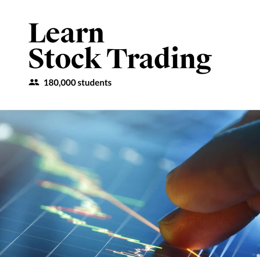 Learn Stock Trading — Split Screen Text & Image
