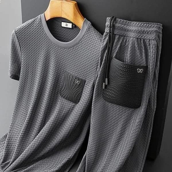 Men's Textured Loungewear — Flat Lay Outfit