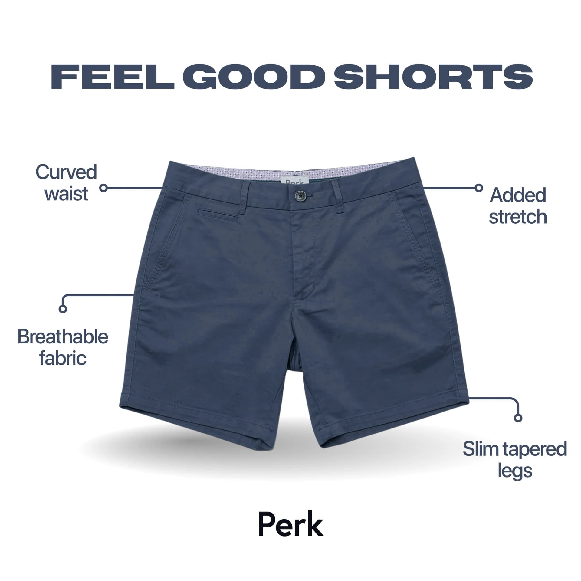 Perk Feel Good Shorts — Feature Spotlight Layout