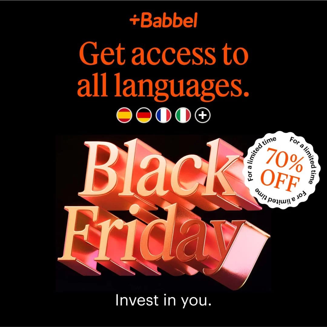 Babbel Black Friday — Bold Sale Announcement