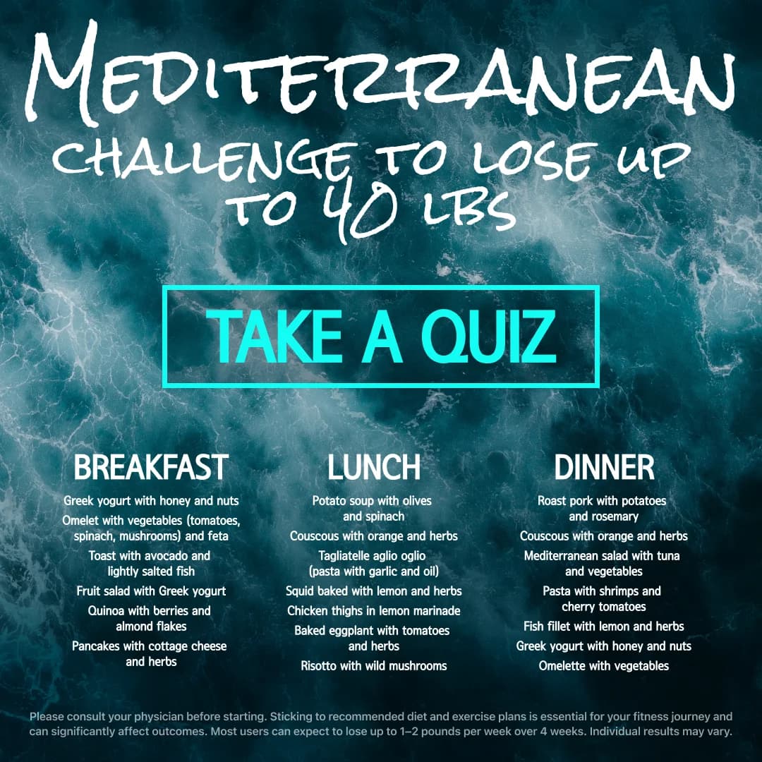 Mediterranean Challenge — Meal Plan & Quiz