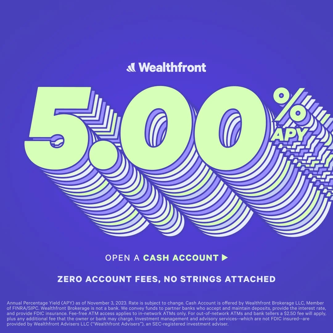 Wealthfront 5.00% APY — Bold Rate Headline