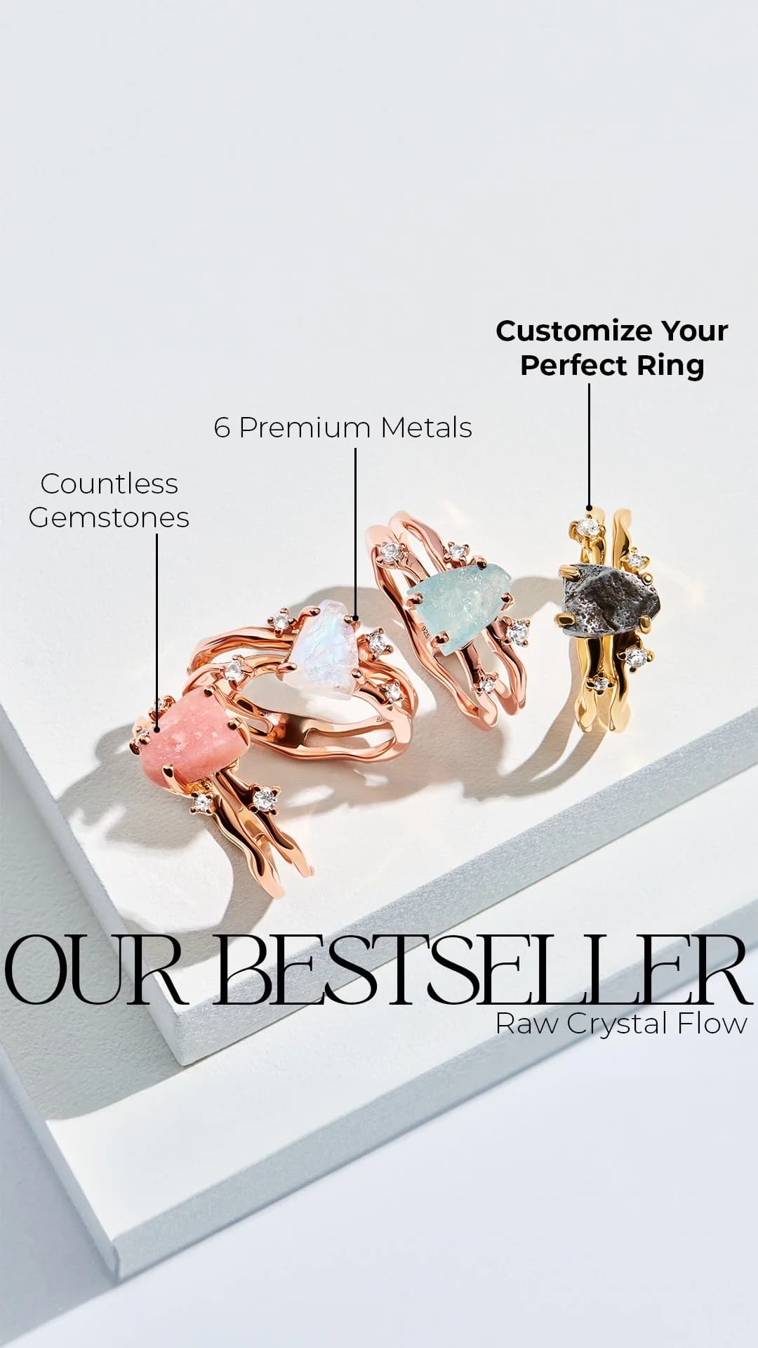 Raw Crystal Rings — Clean Product Showcase