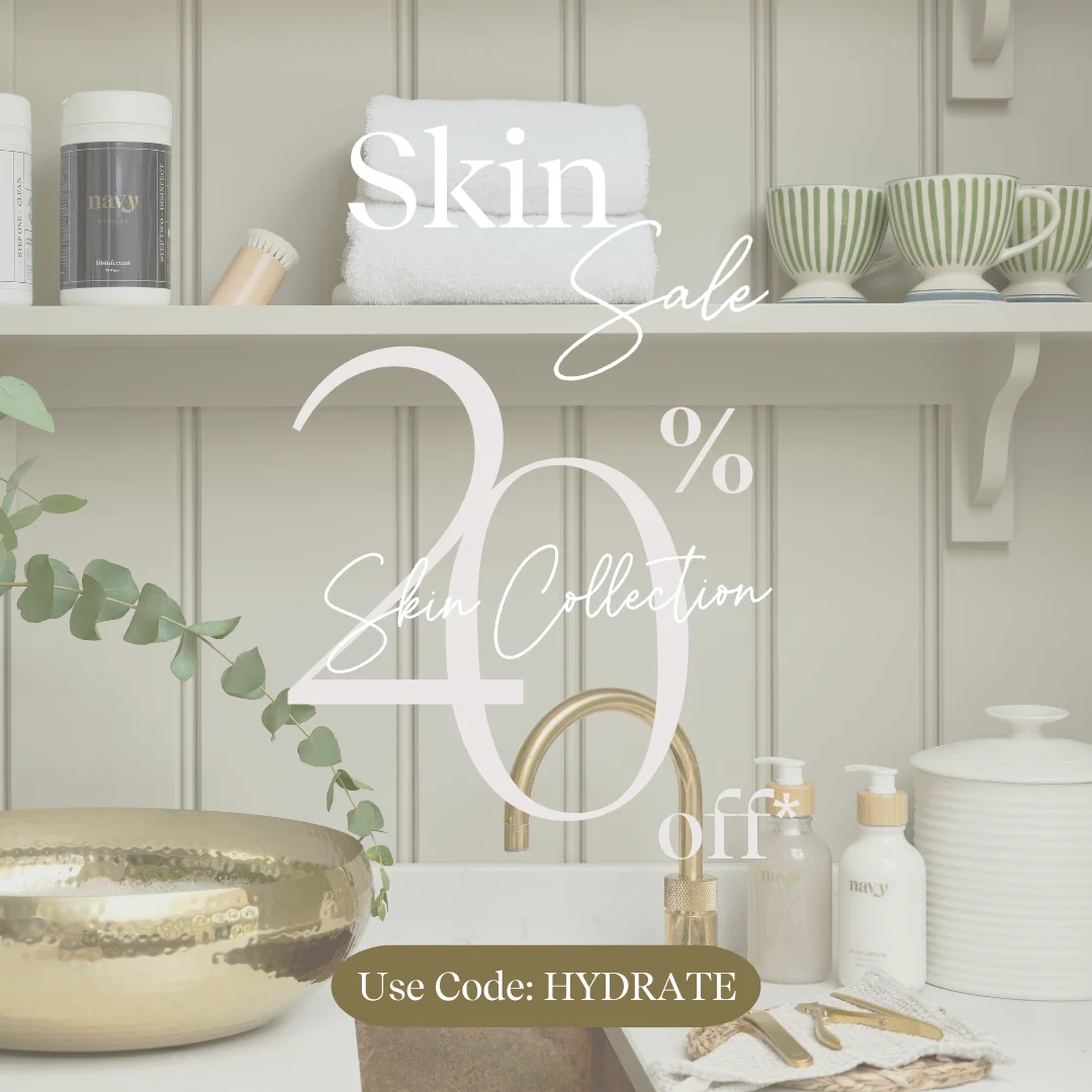 Navy Skin Sale — Organic Lifestyle Shot