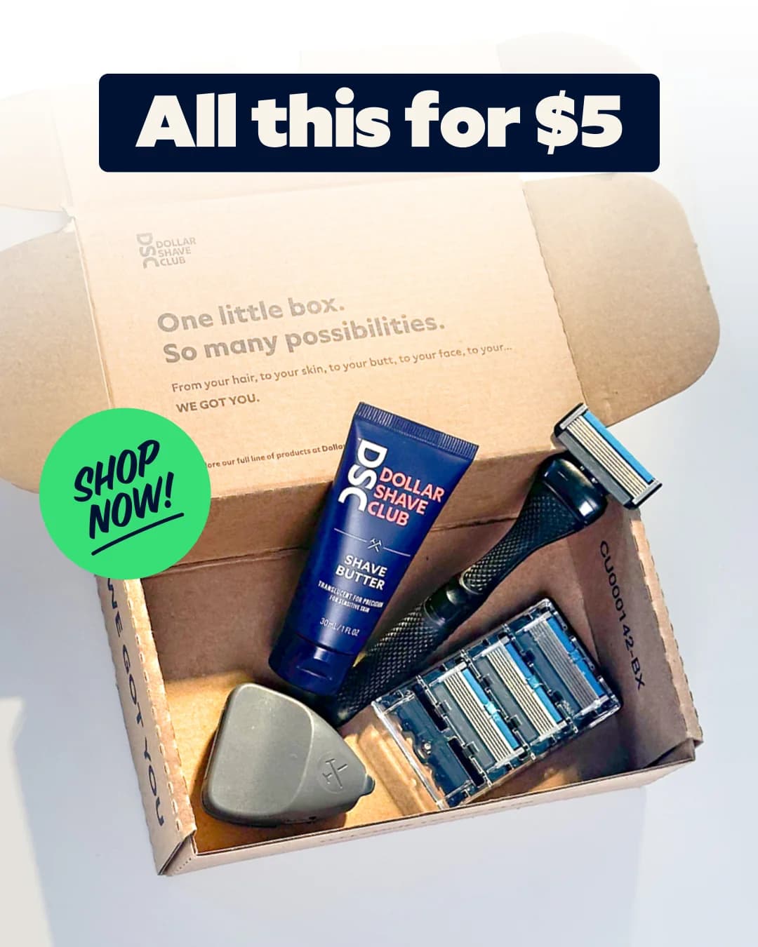 Dollar Shave Club — Value Box Flat Lay