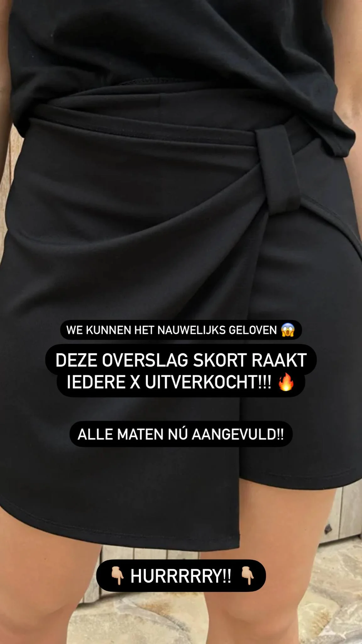 Black Wrap Skort — In-Use Product Shot