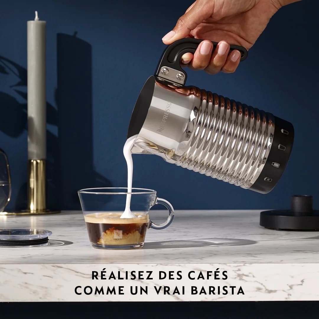 Nespresso Barista Frother — In-Use Action Shot