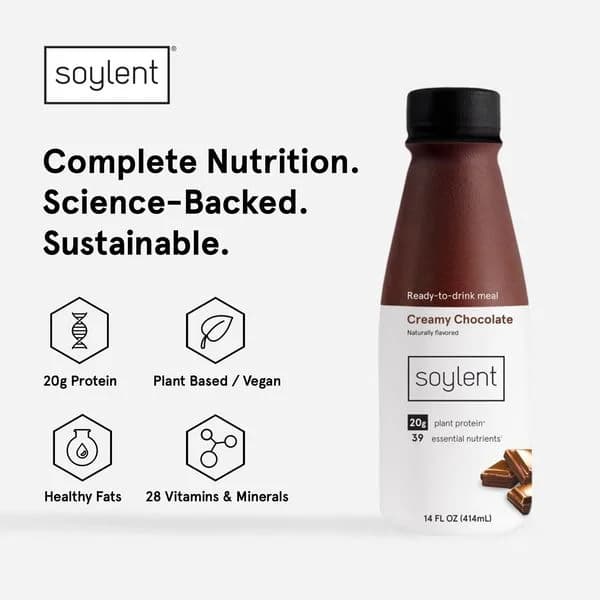 Soylent Creamy Chocolate — Feature-Rich Product Shot