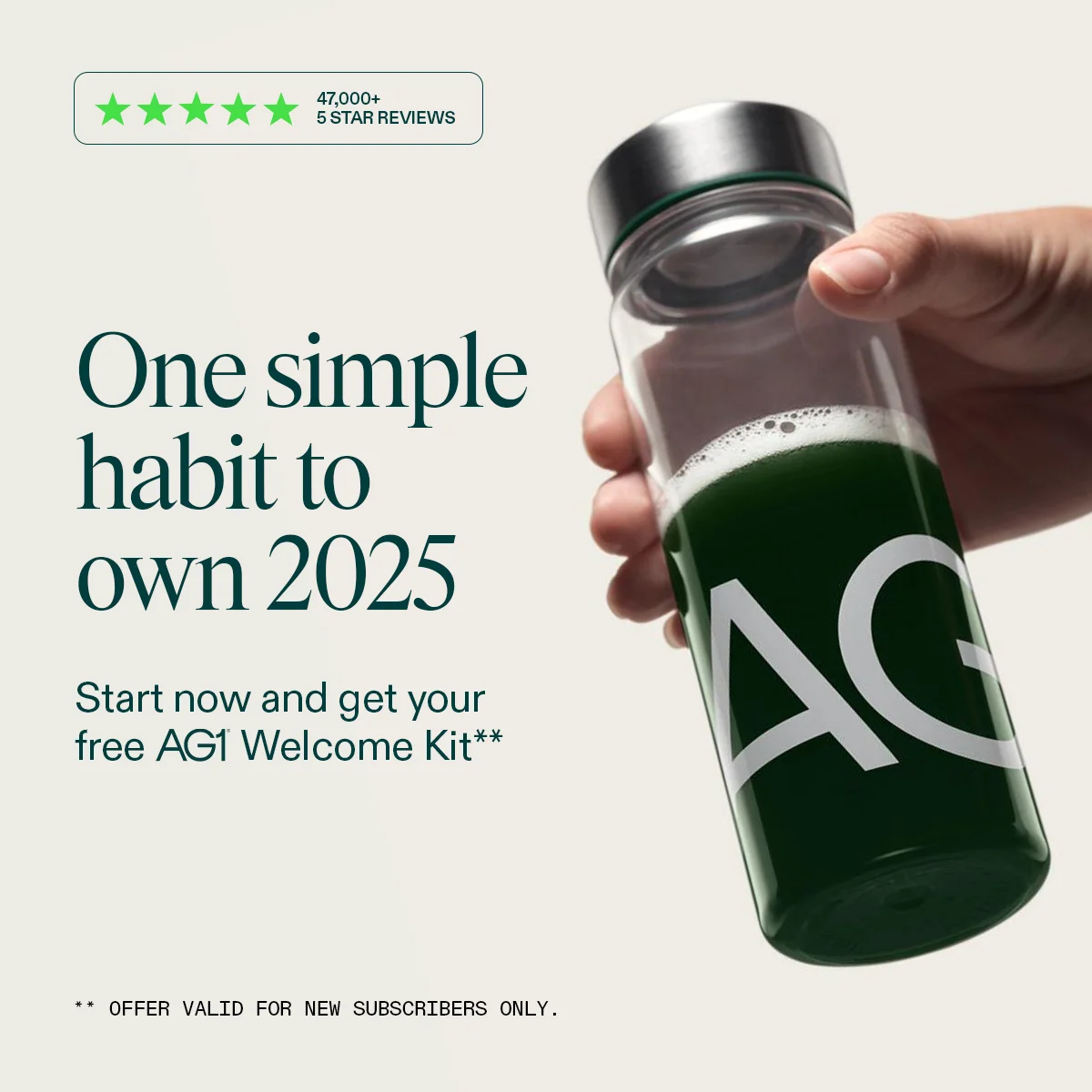 AG1 — Hand-Held Product Lifestyle Shot