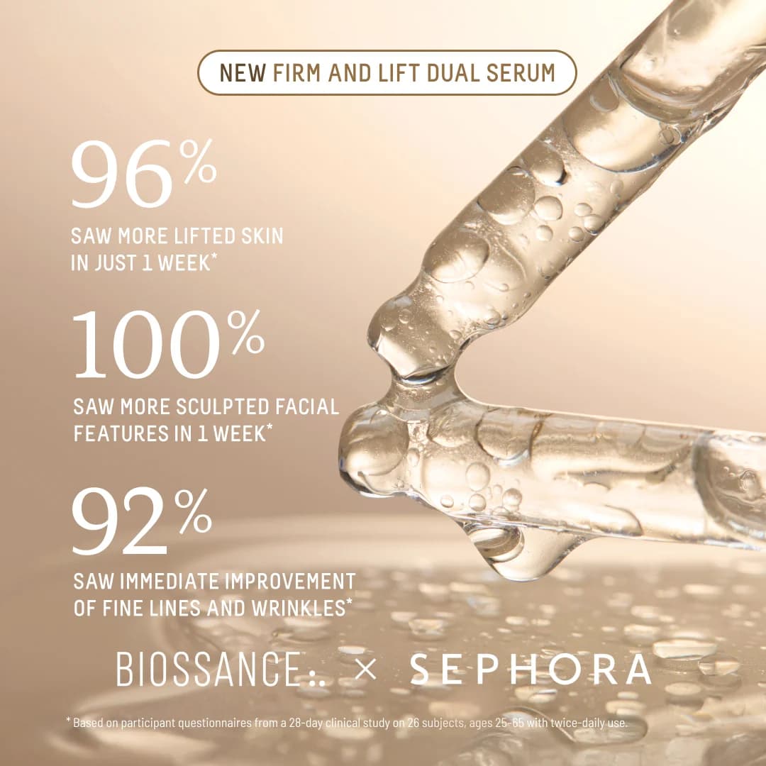 Biossance Firm & Lift Serum — Clinical Proof Layout