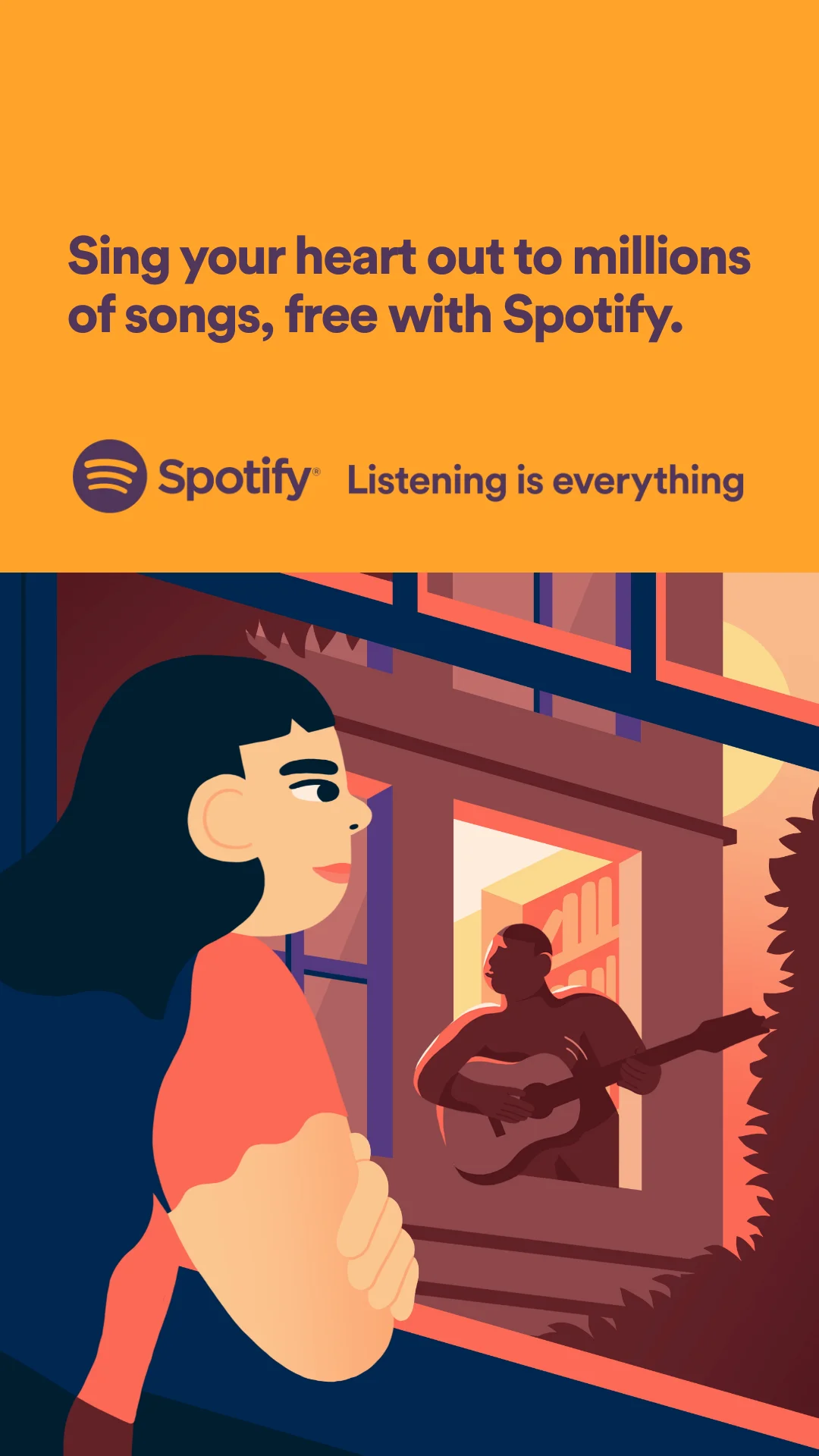 Spotify — Split Screen Lifestyle Illustration