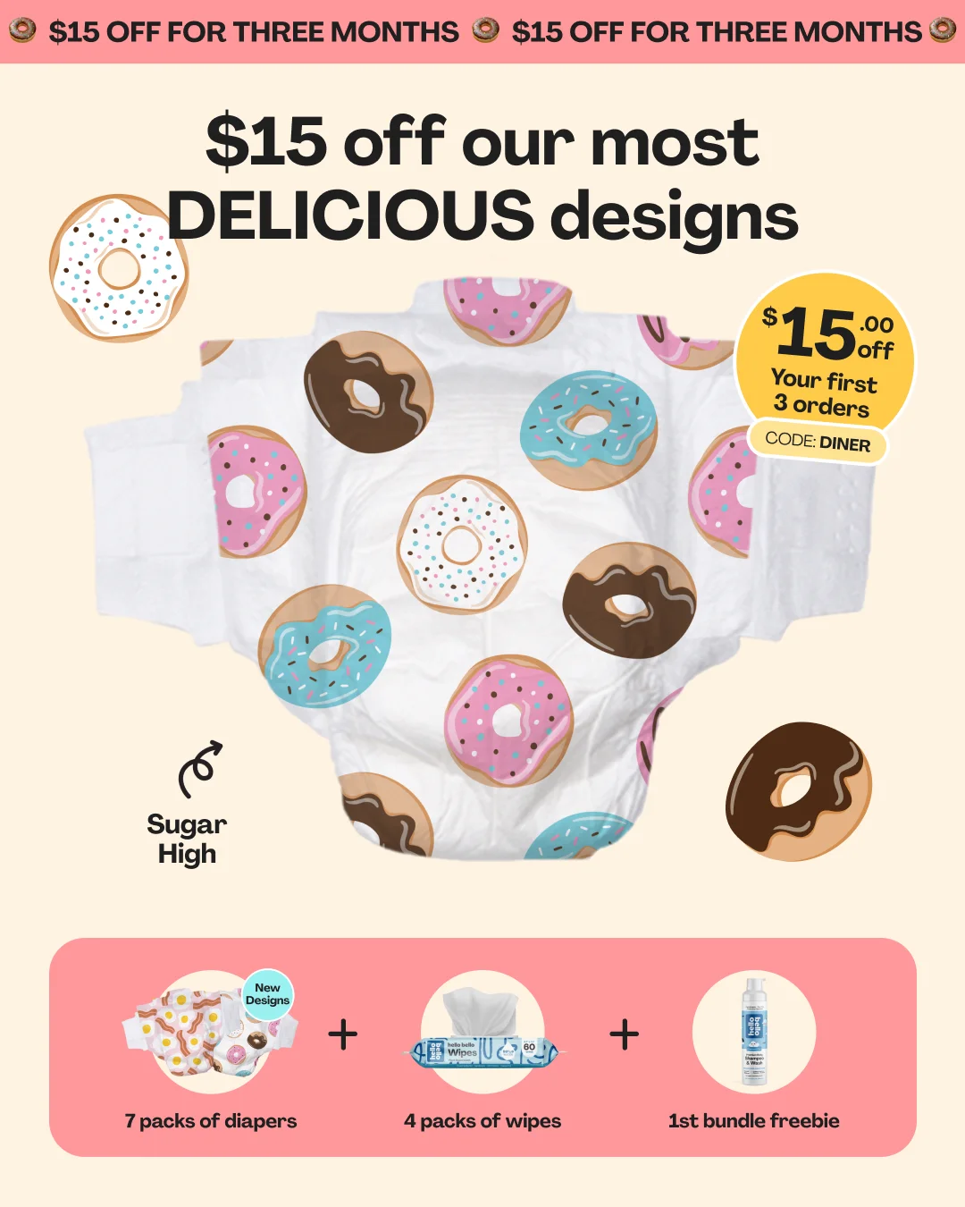 Hello Bello Donut Diapers — Playful Product Showcase