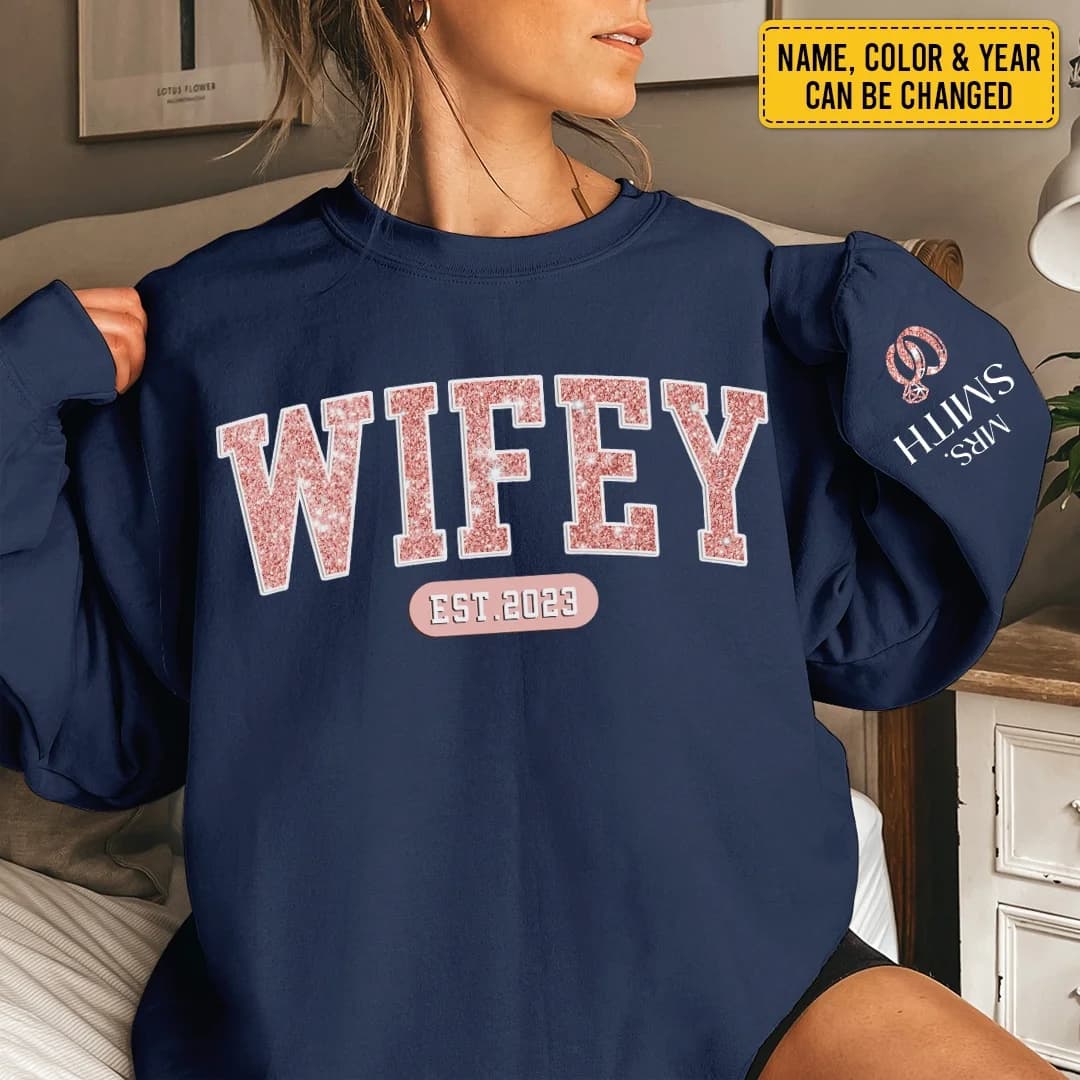 Custom Wifey Sweatshirt — Lifestyle Shot