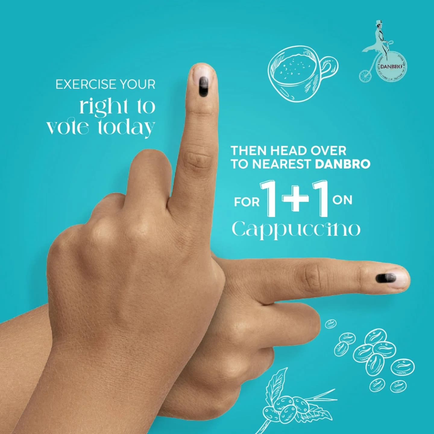 DANBRO Vote & Coffee Offer — Illustrative Hands