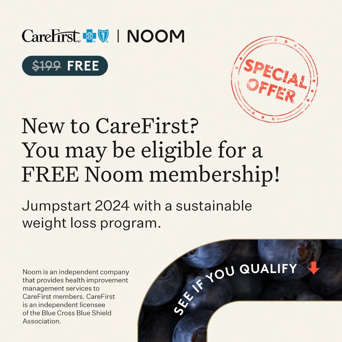 CareFirst Noom Partnership — Text-Heavy Offer