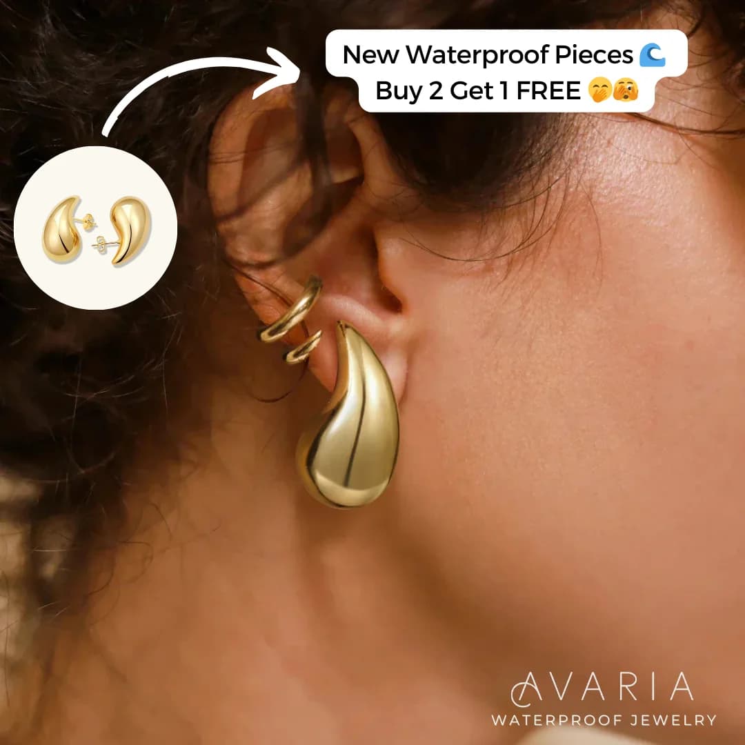 AVARIA Waterproof Jewelry — Model Close-up with Inset