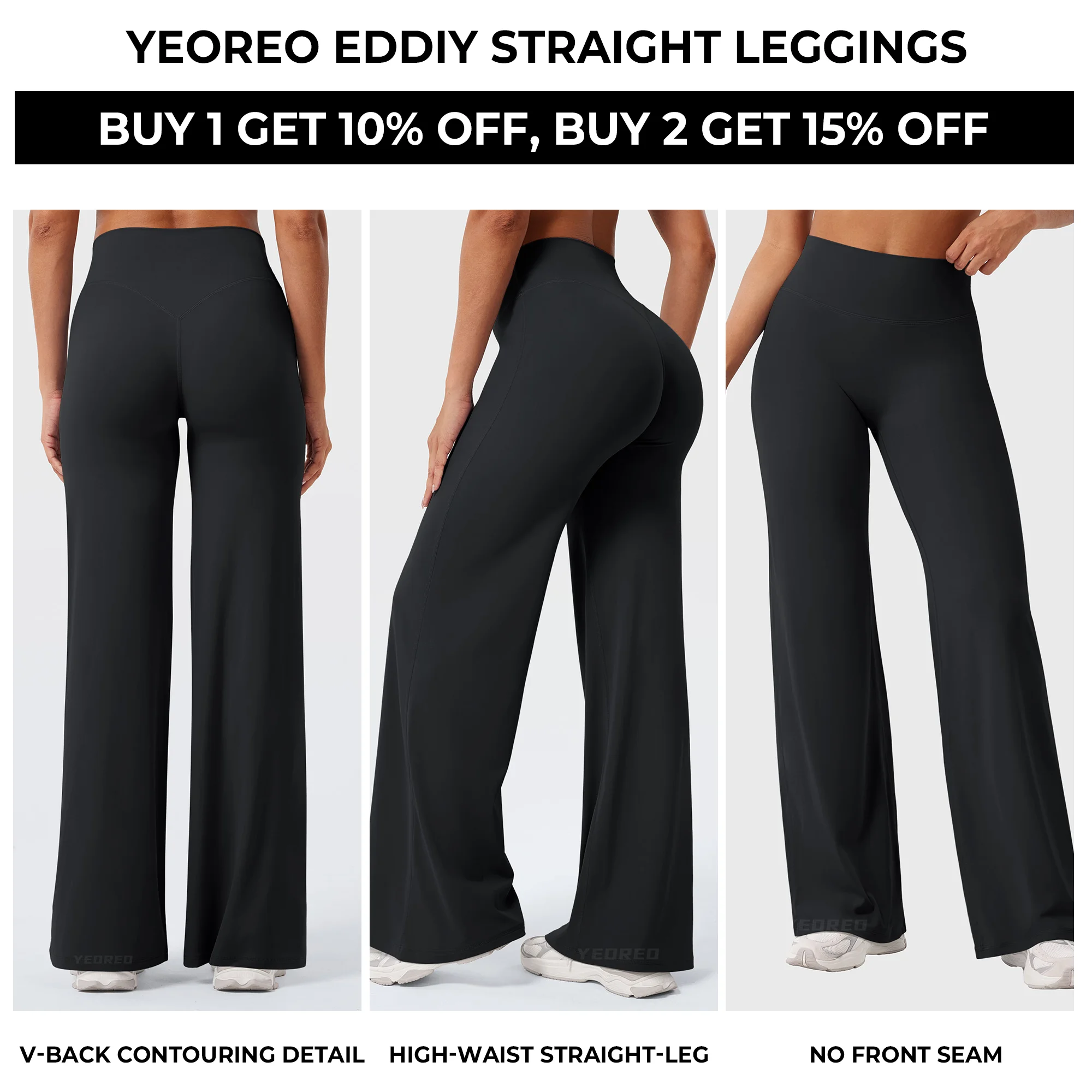 YEOREO Eddy Straight Leggings — Feature Grid