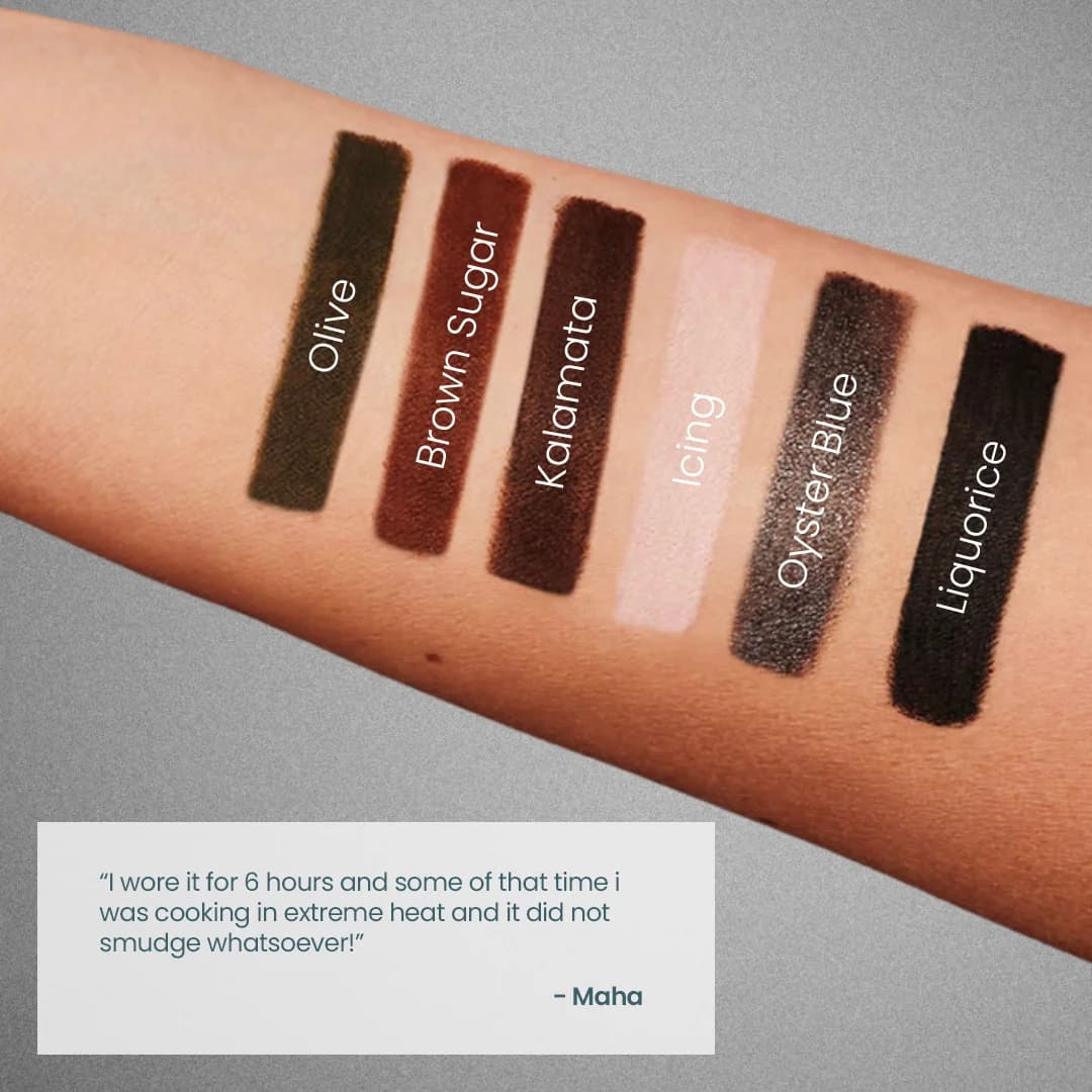 Eyeliner Swatches — Arm Testimonial Layout