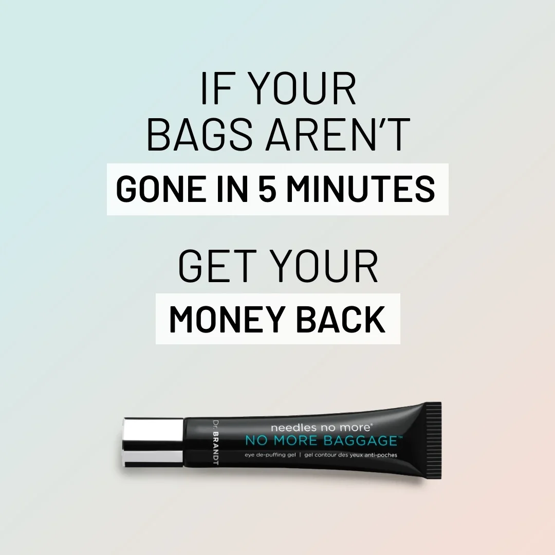 Dr. Brandt No More Baggage — Bold Guarantee Layout