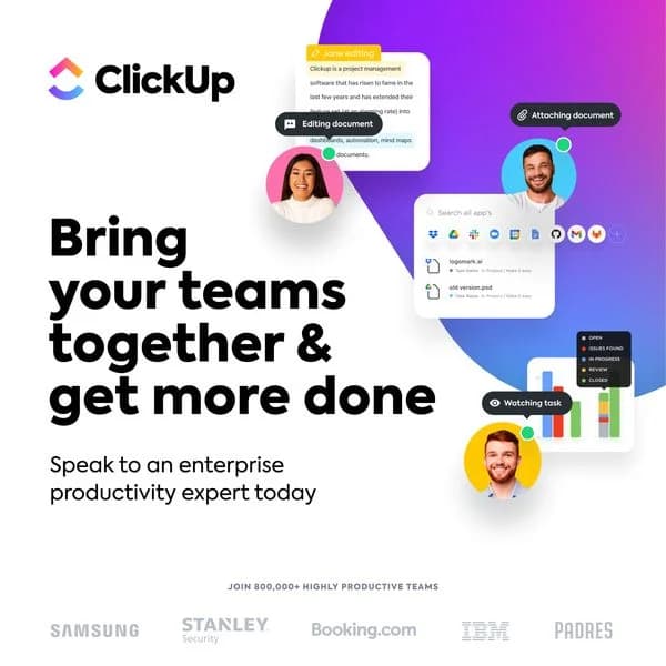 ClickUp — Vibrant UI Feature Showcase