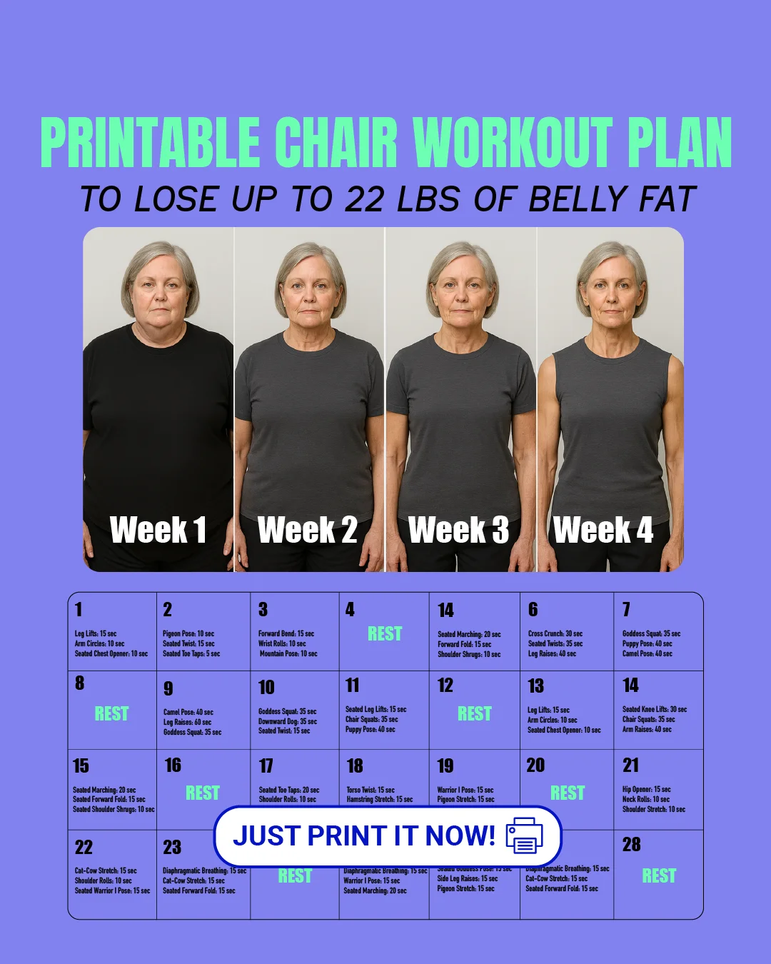 Chair Workout Plan — Before/After & Schedule