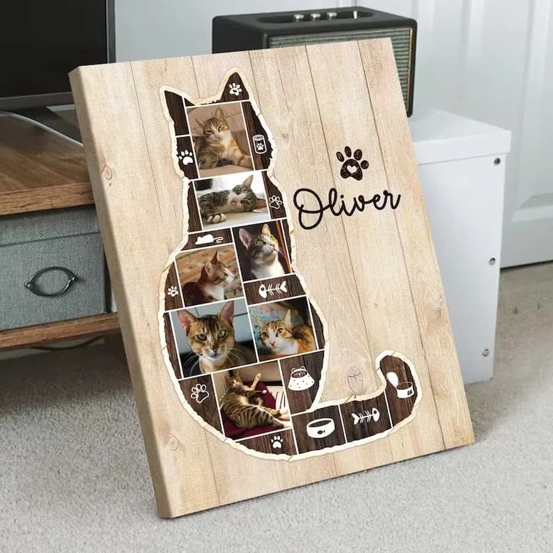 Custom Cat Photo Canvas — Lifestyle Product Shot