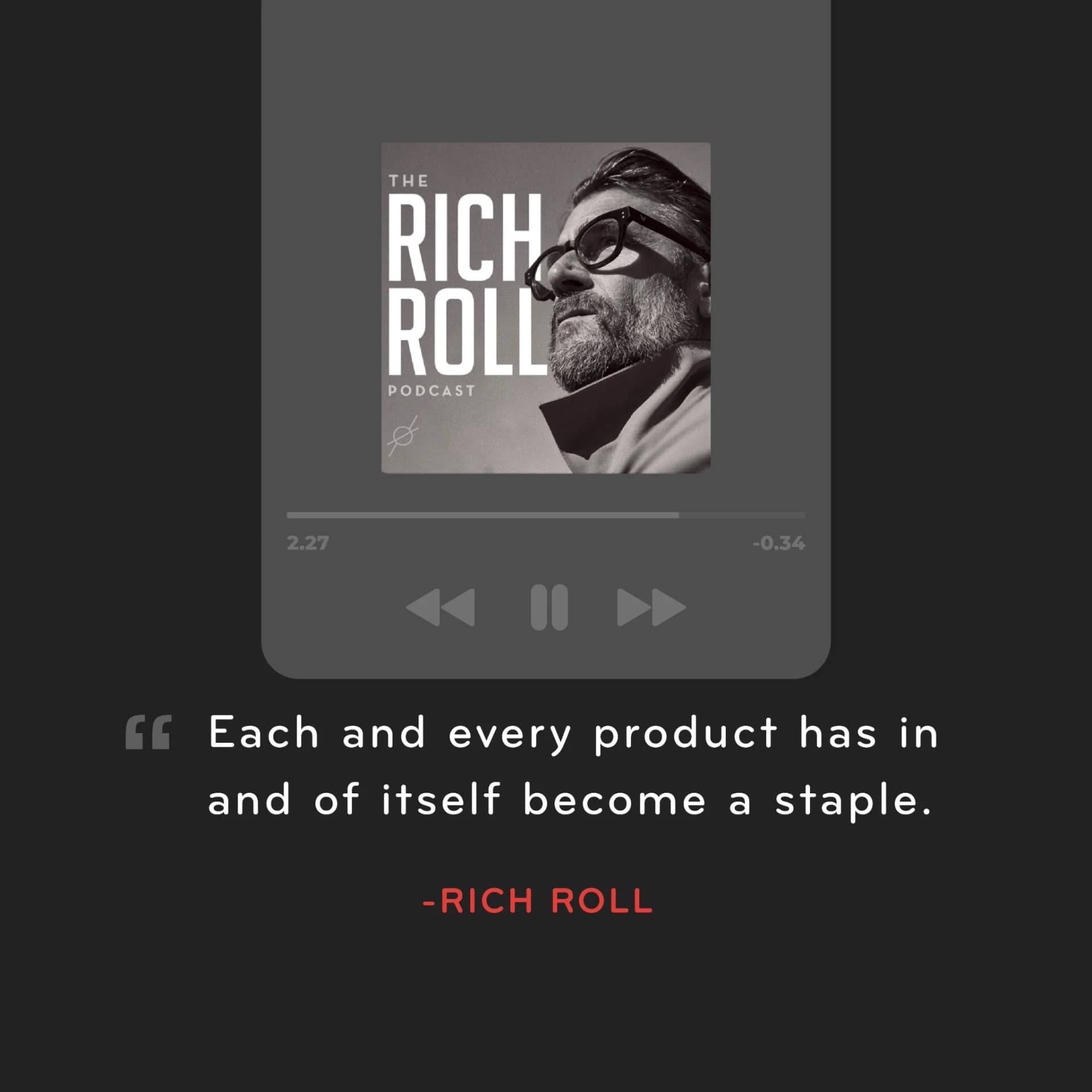The Rich Roll Podcast — Quote Card UI
