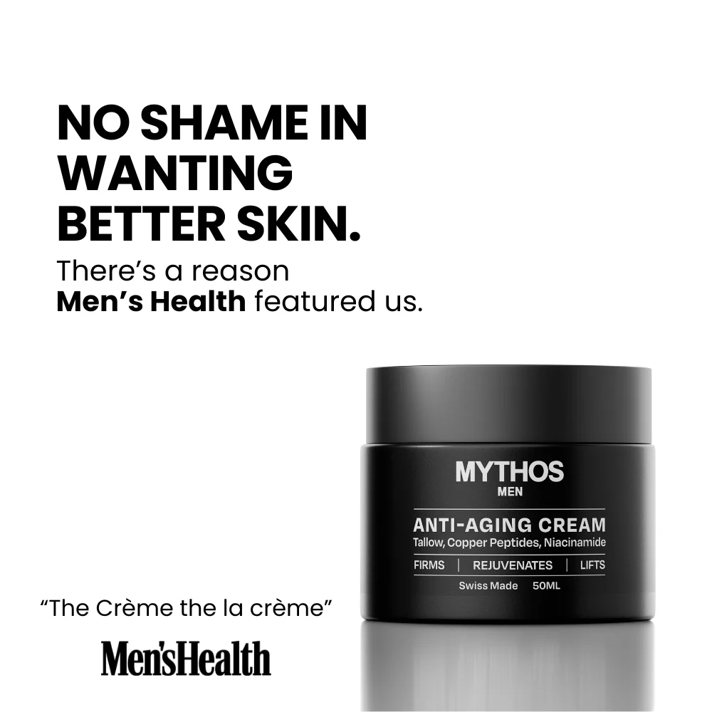 MYTHOS MEN Anti-Aging Cream — Testimonial Hero Shot