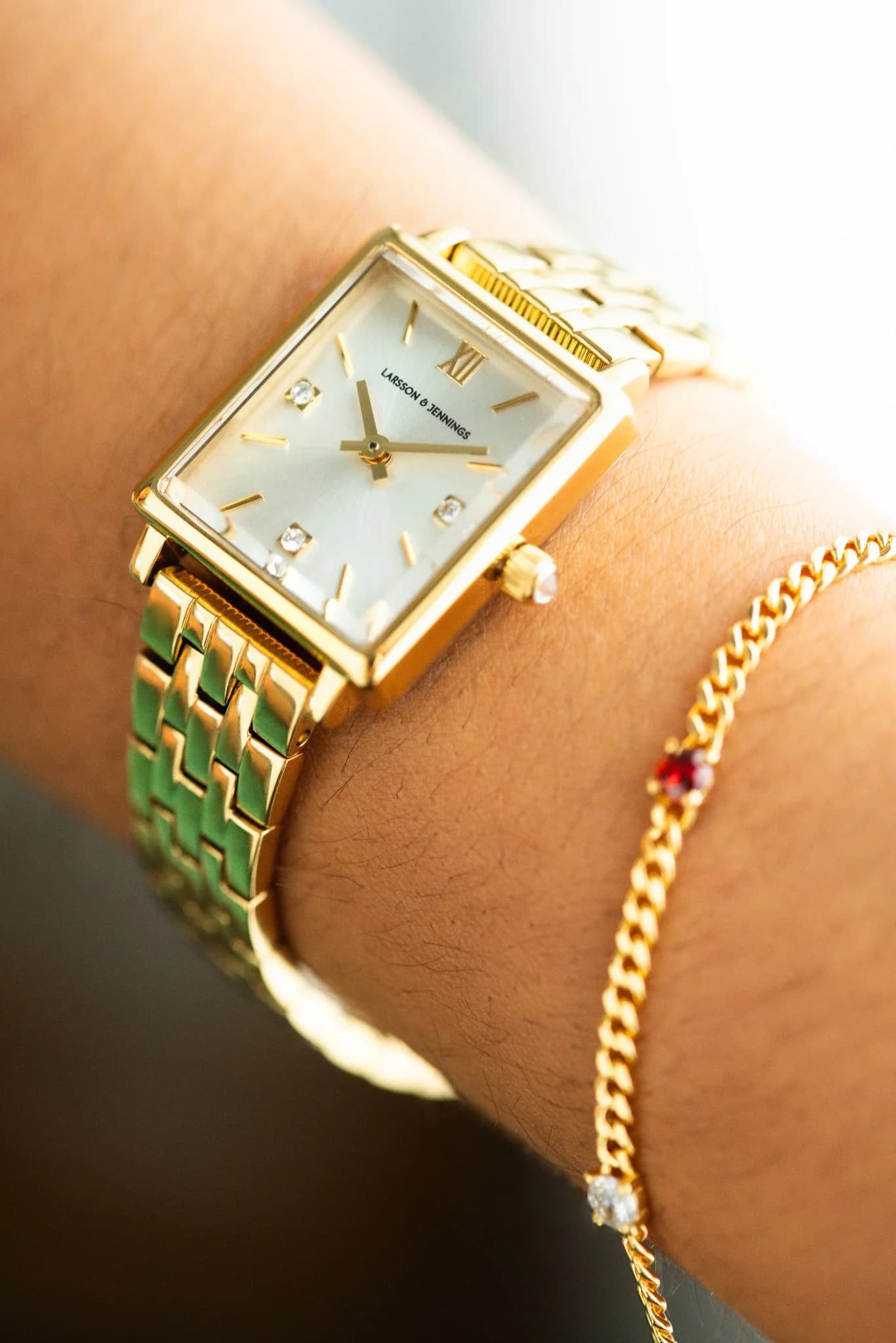 Larsson & Jennings Gold Watch — Wrist Lifestyle Shot