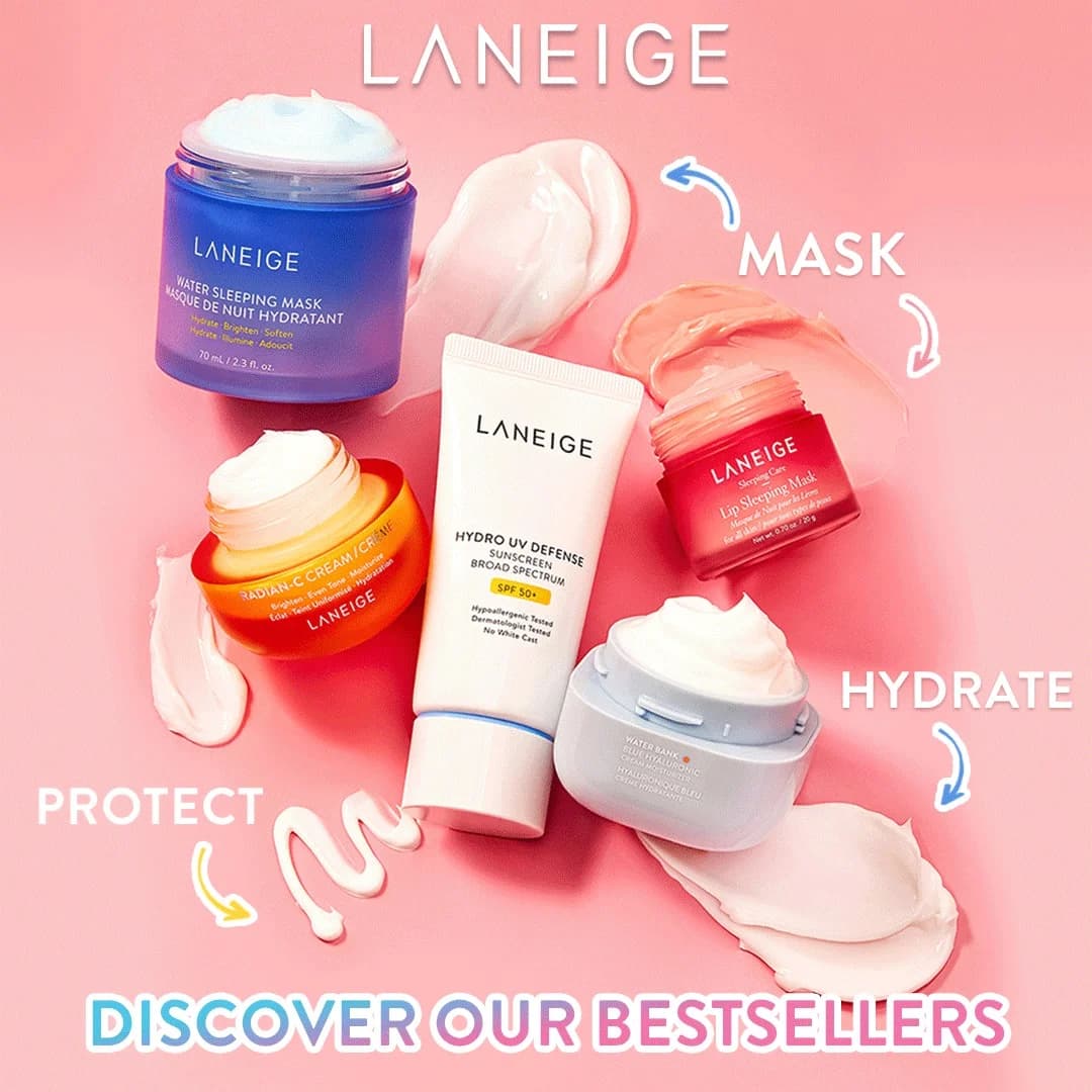 LANEIGE Bestsellers — Playful Product Flat Lay