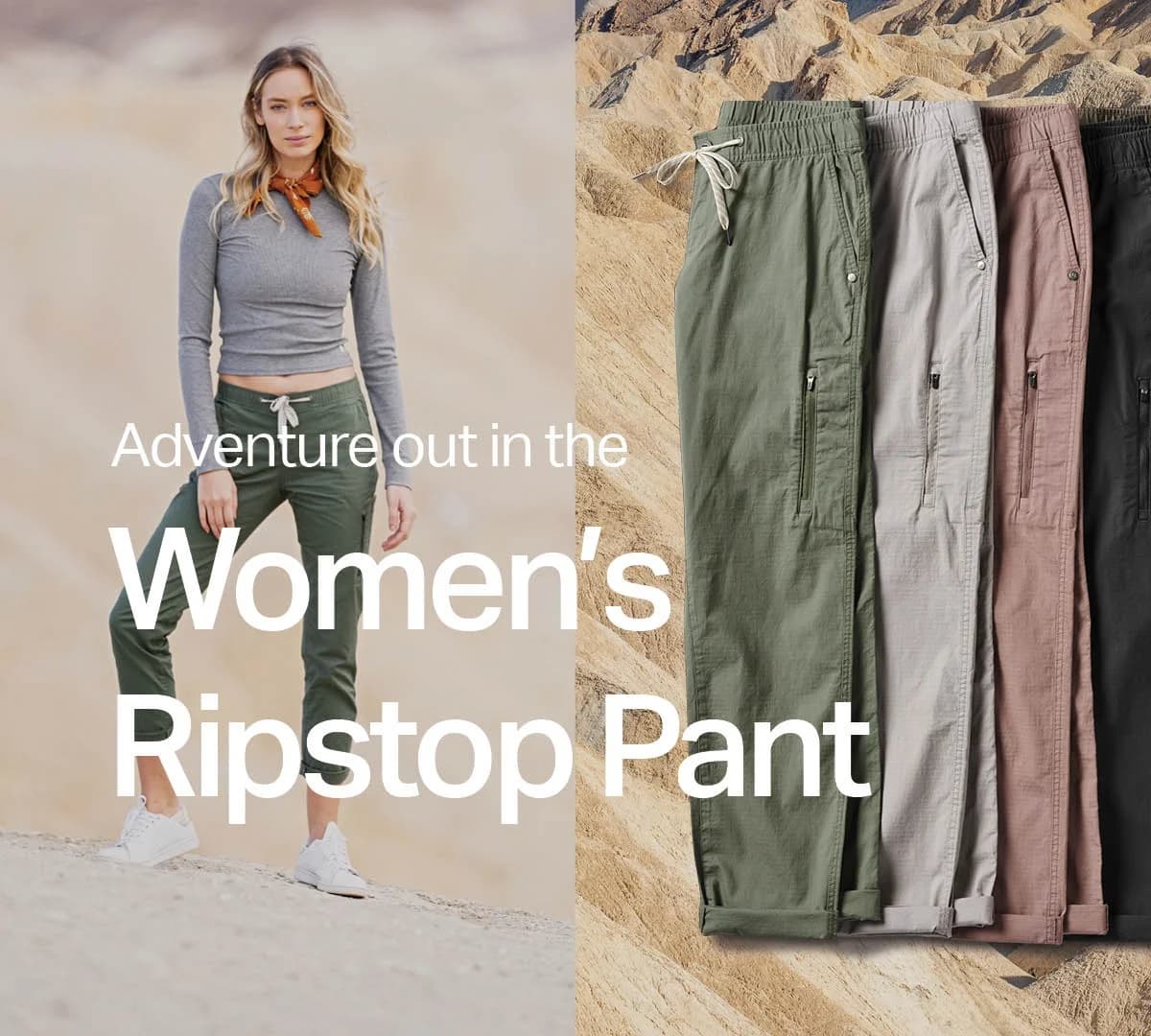 Women's Ripstop Pant — Lifestyle & Product Split