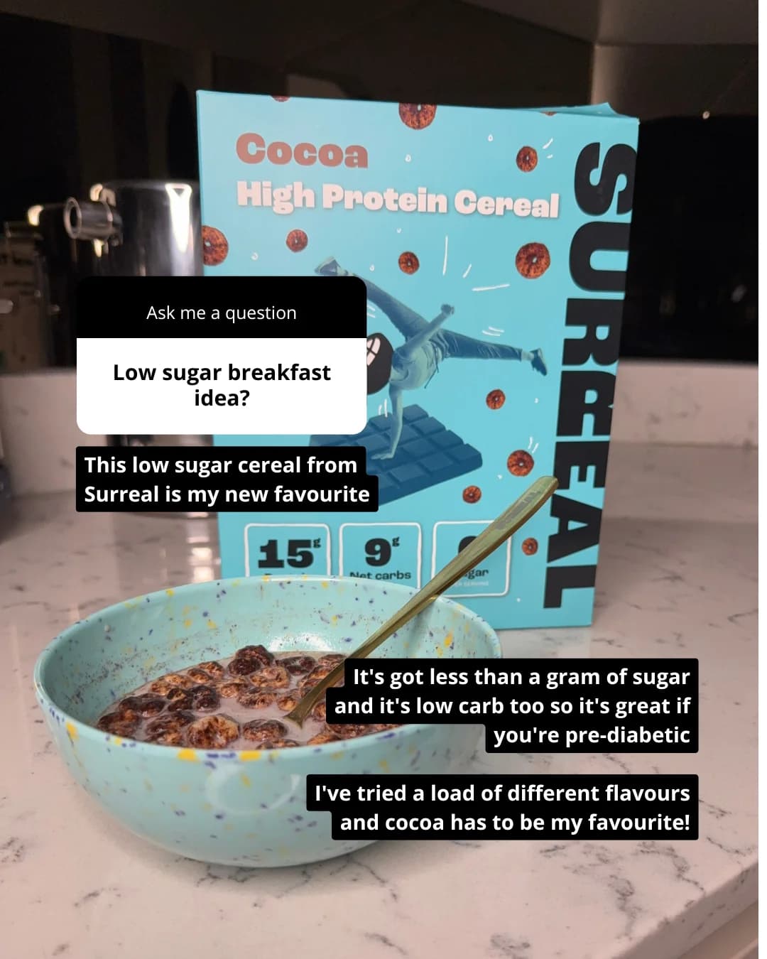 Surreal Cereal — UGC Instagram Story Testimonial