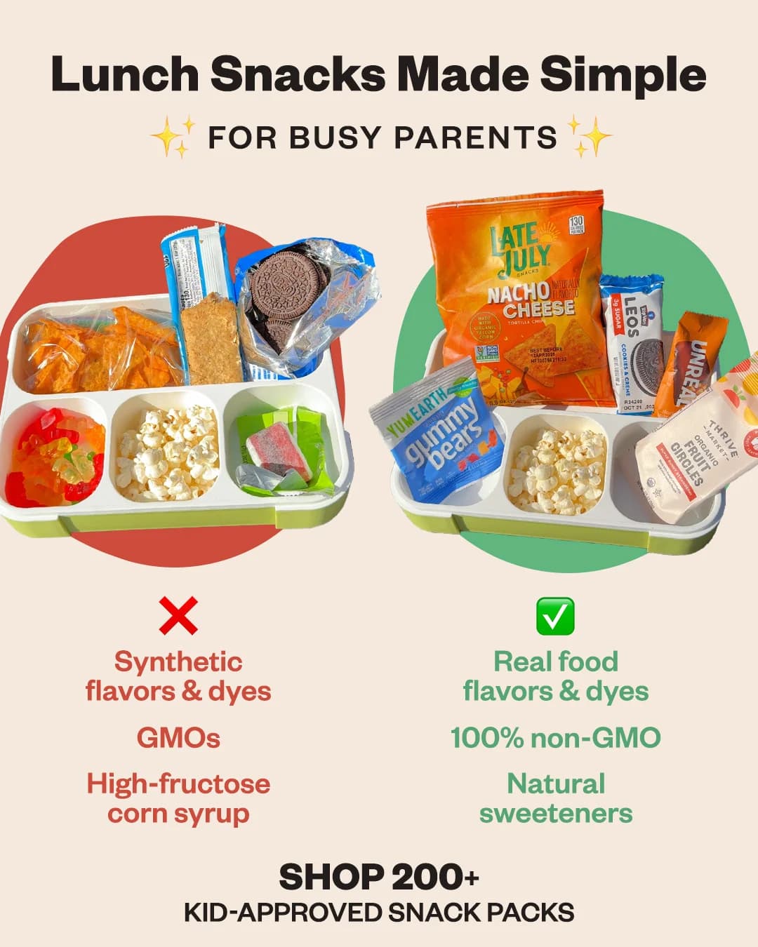 Healthy Snack Comparison — Split Screen Lunchboxes