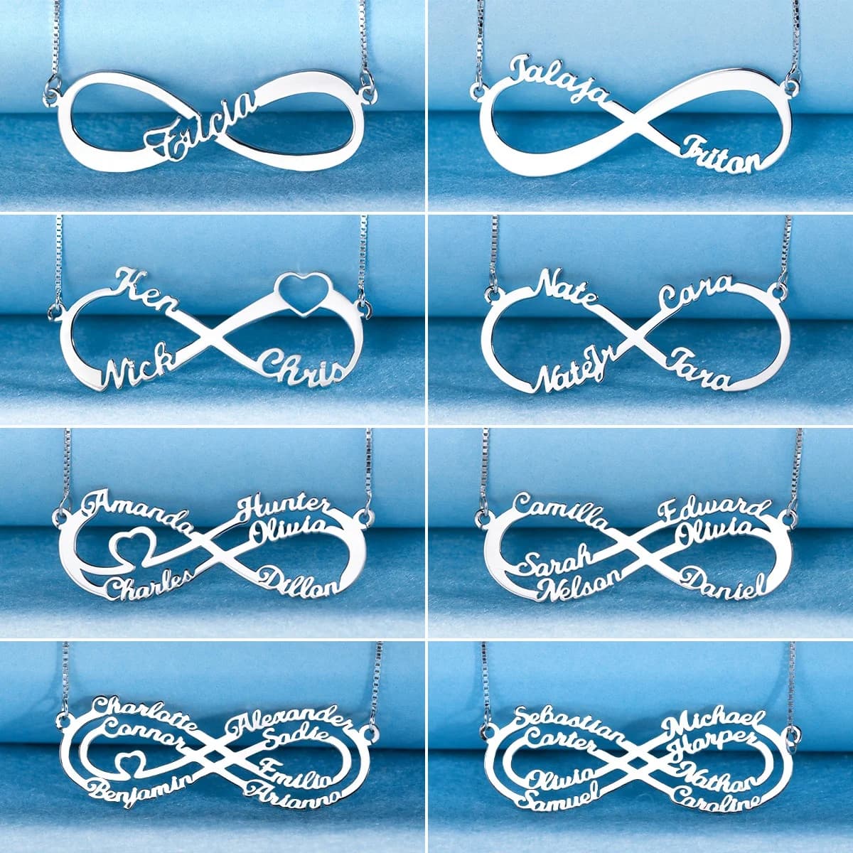 Personalized Infinity Necklaces — Product Grid