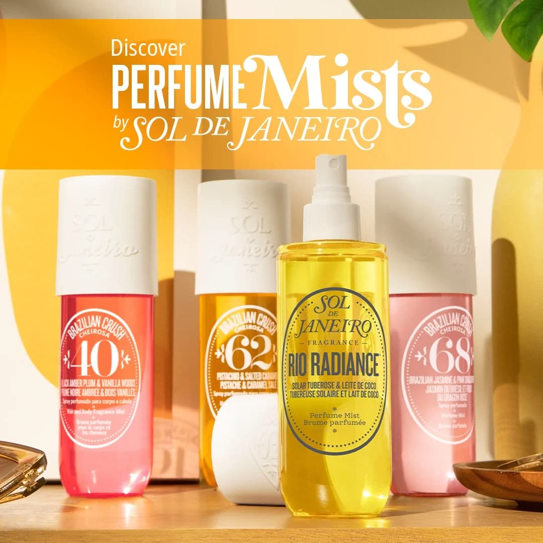 Sol de Janeiro Perfume Mists — Vibrant Product Display