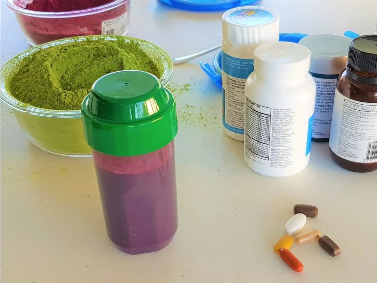 Wellness Supplements & Smoothie — Candid Flat Lay