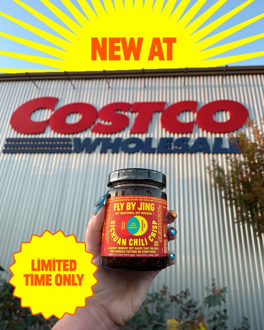 Fly By Jing Costco Launch — Handheld Product Shot