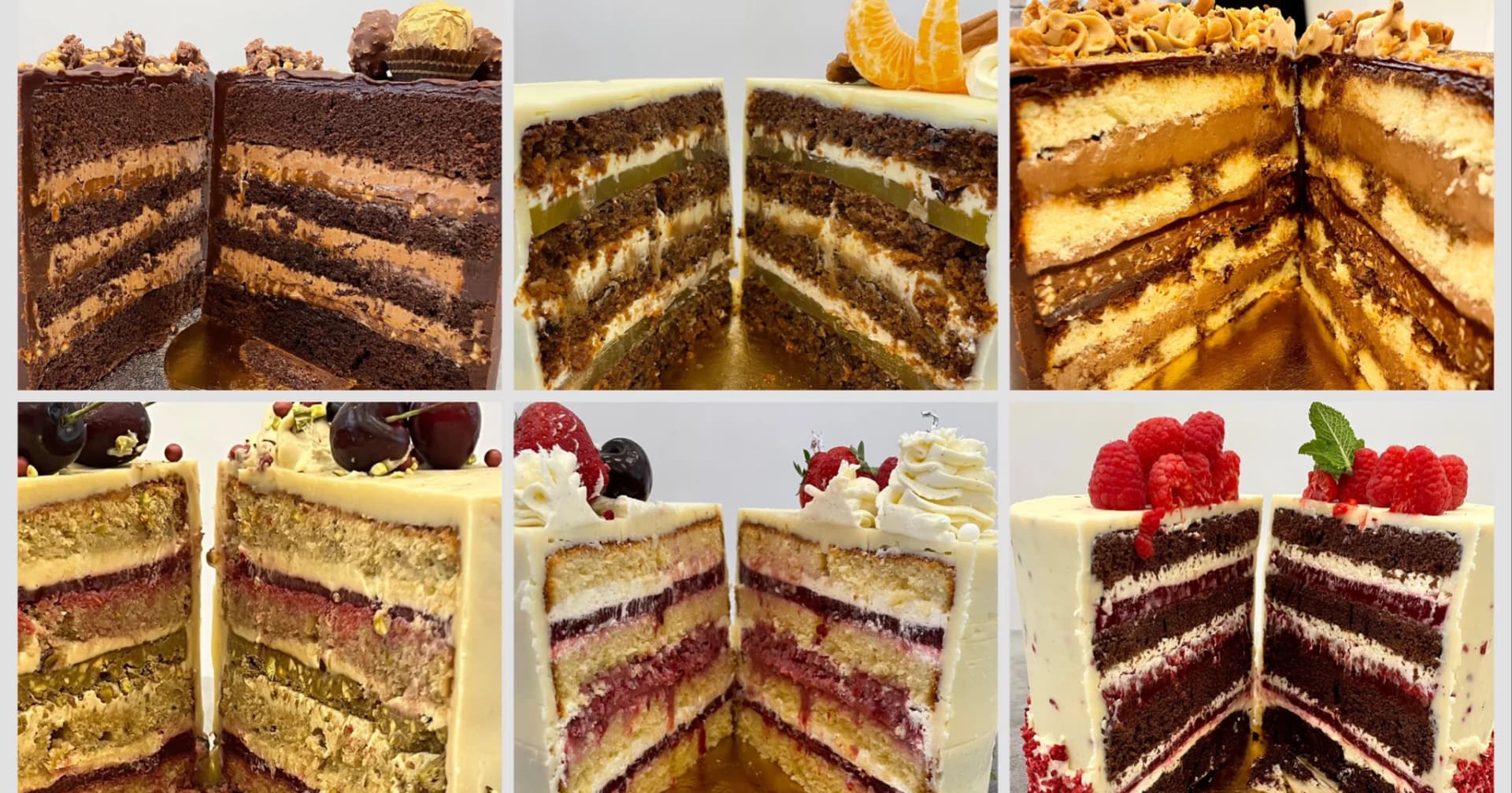 Artisan Layer Cakes — Decadent Cross-Section Grid