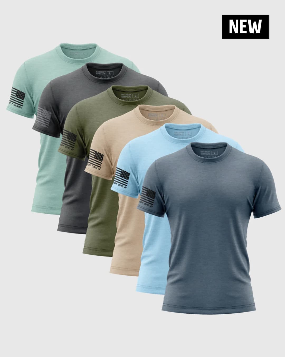 Patriot Crew — New T-Shirt Lineup Display