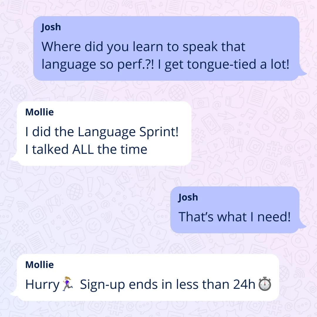 Language Sprint — Chat UI Mockup
