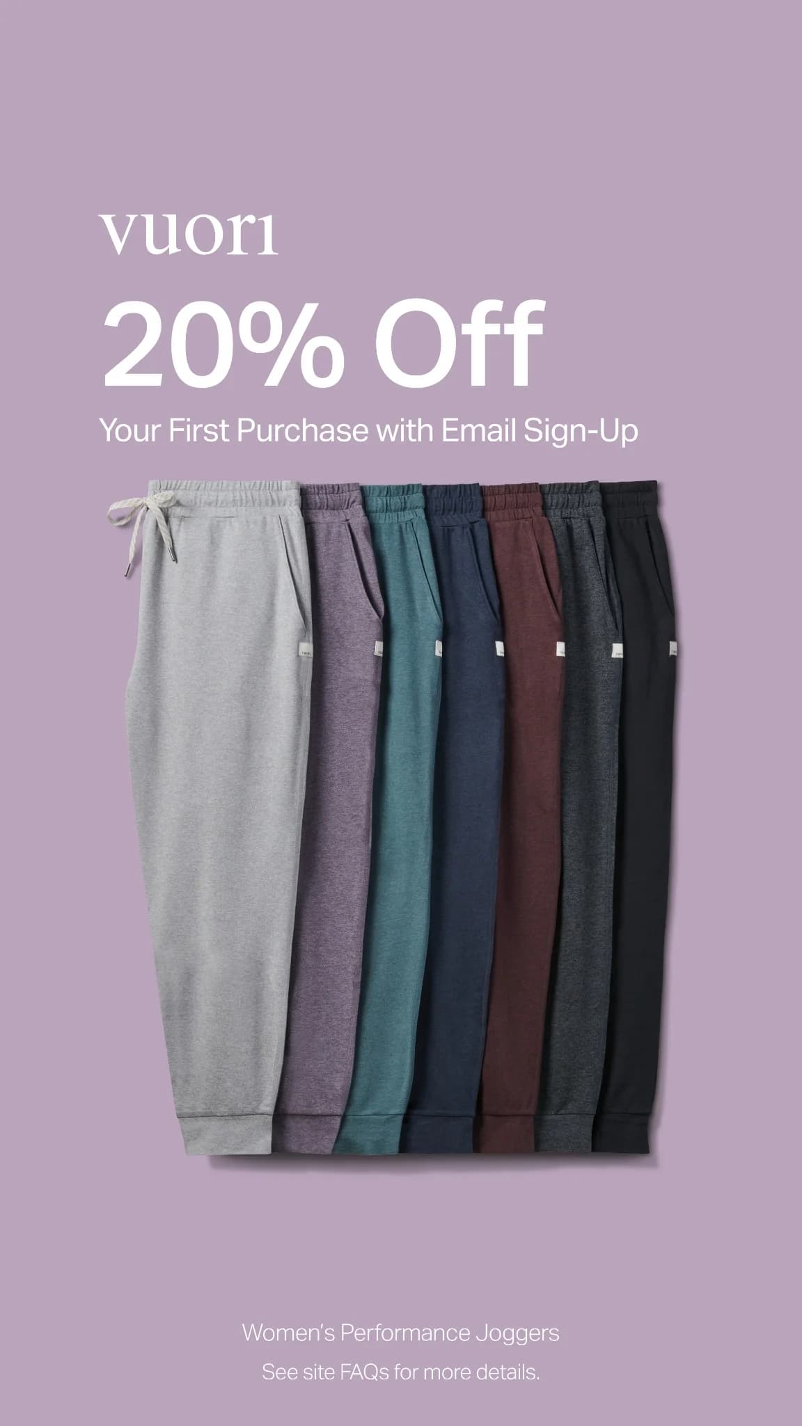 Vuori Women's Joggers — Colorful Product Lineup