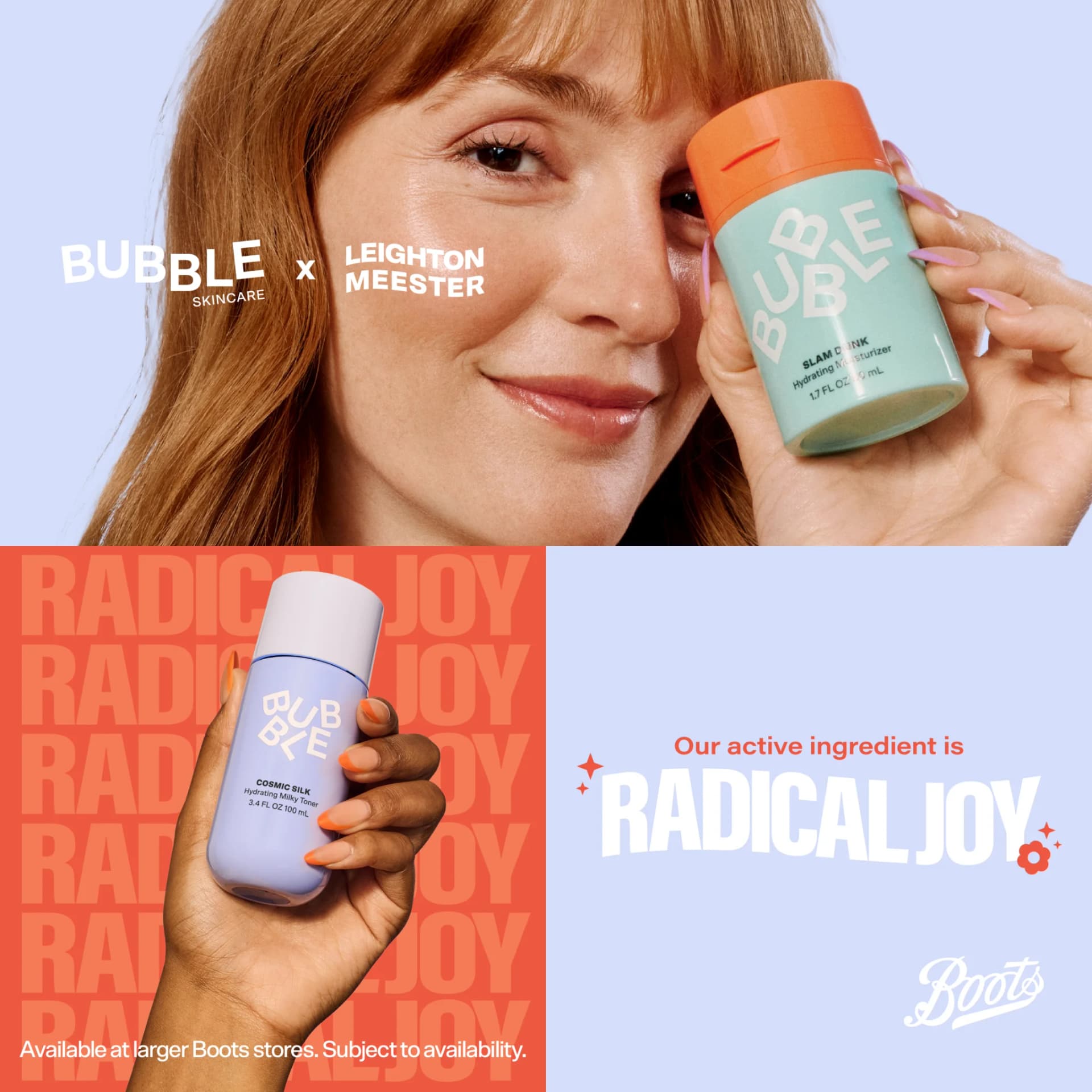 Bubble Skincare x Leighton Meester — Grid Collage